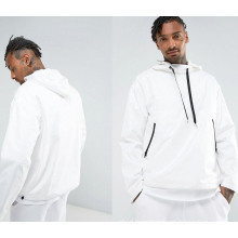 Round Collar Pullover White Hoodie